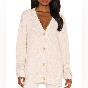 Free People Nevermind Oversized Cardigan Sweater Crème Brûlée Small